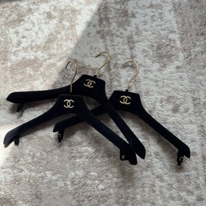 Chanel Black Hangers with Gold Accents